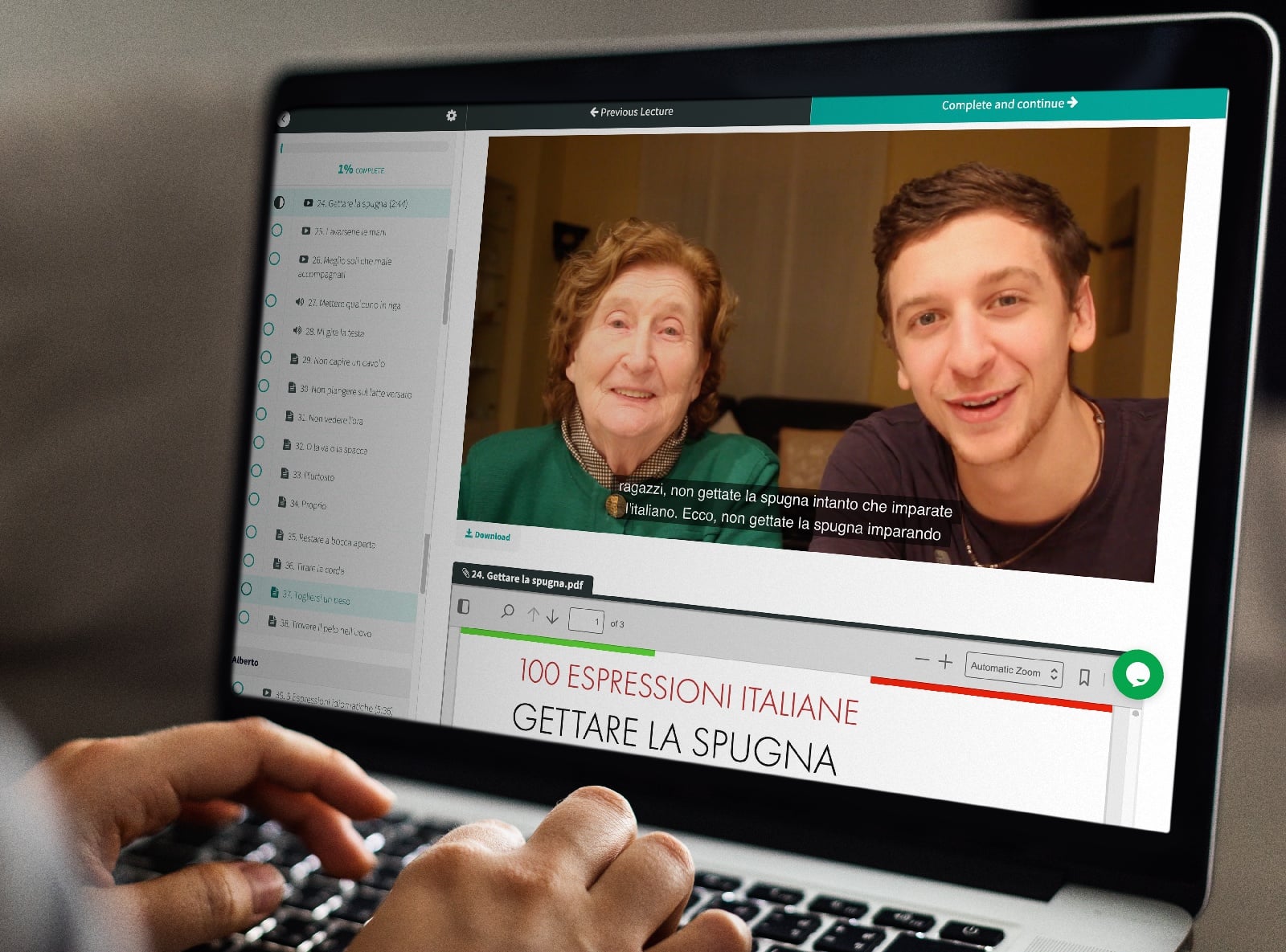 Anteprima del modulo con Alberto e la Nonna sul laptop